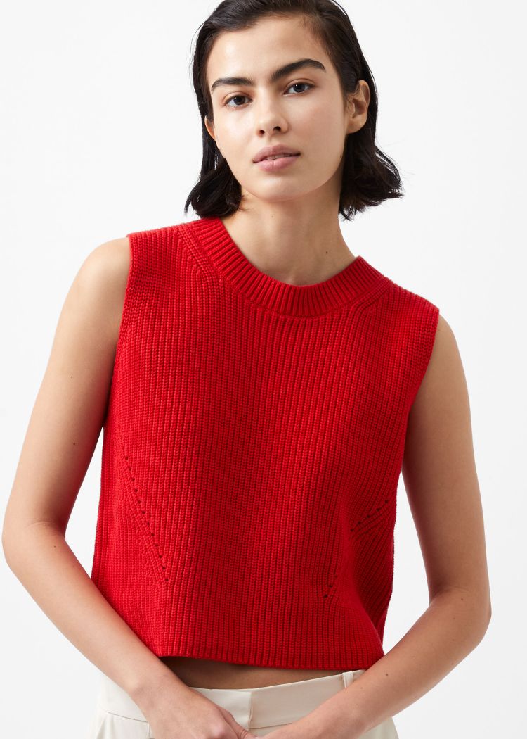 FRENCH CONNECTION Morzart Sleeveless Vest - Mars Red