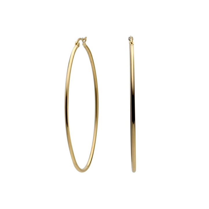 NURTURE SPA Oval Gold Hoops