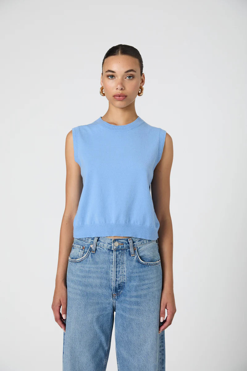 FRENCH CONNECTION Cosysoft Sleeveless Vest - Dusted Blue