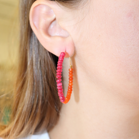 Sugar Gem Hoops - Orange Rasberry