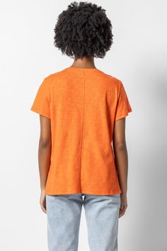 LILLA P Oversized Boyfriend Tee - Tangelo