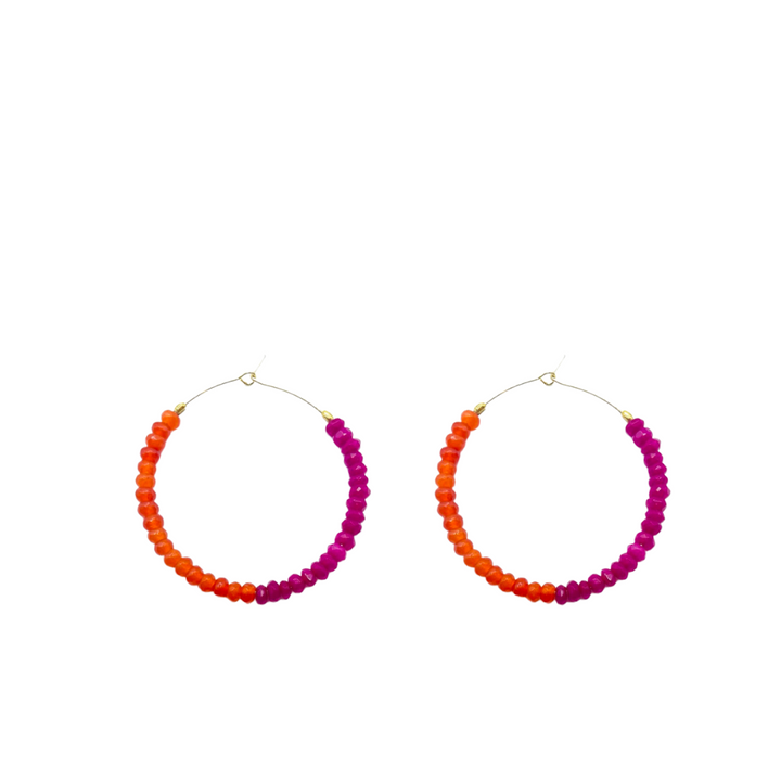 Sugar Gem Hoops - Orange Rasberry