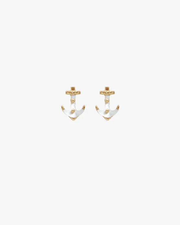 CLARE V. Anchor Stud Earrings