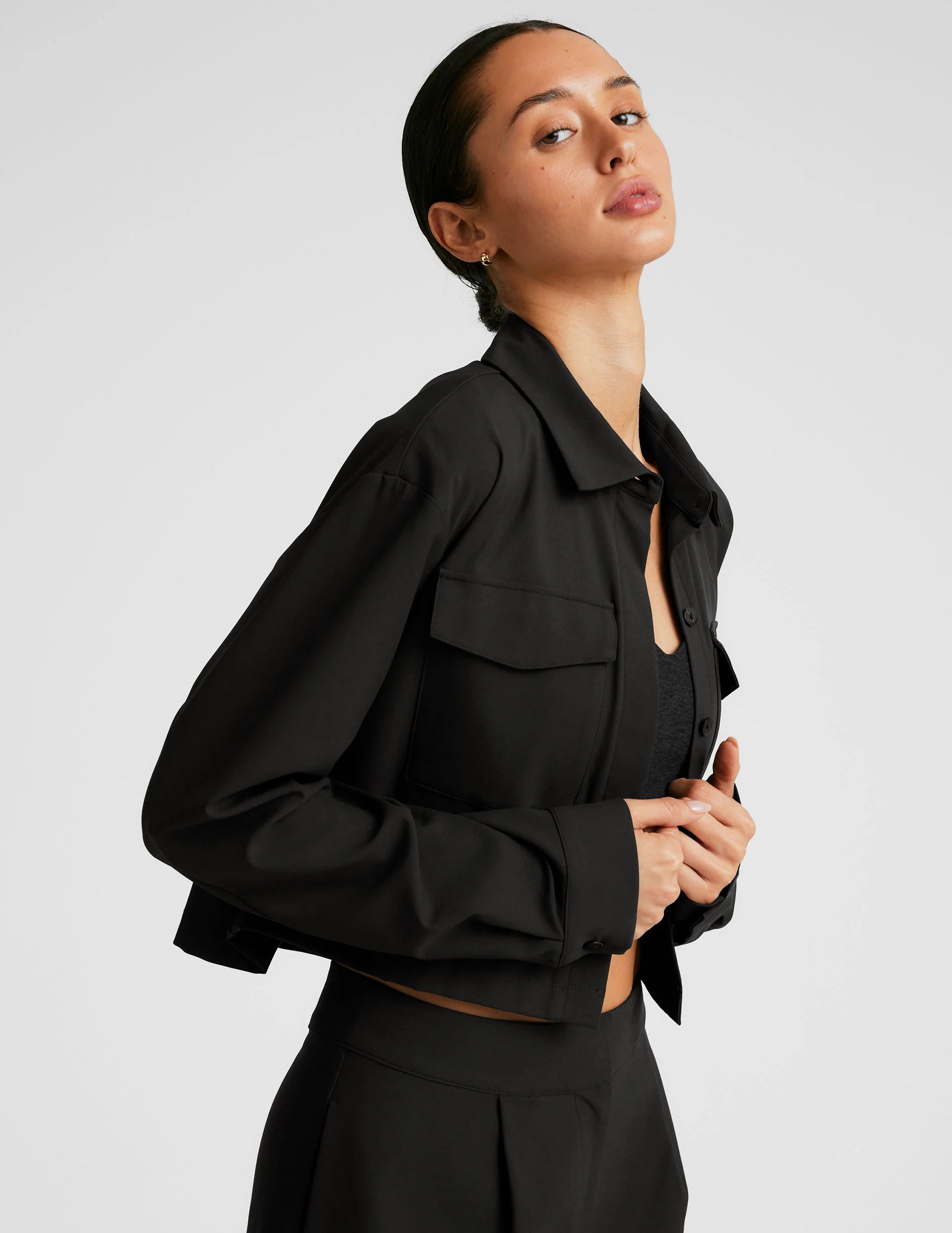 Midtown Cropped Jacket - Black