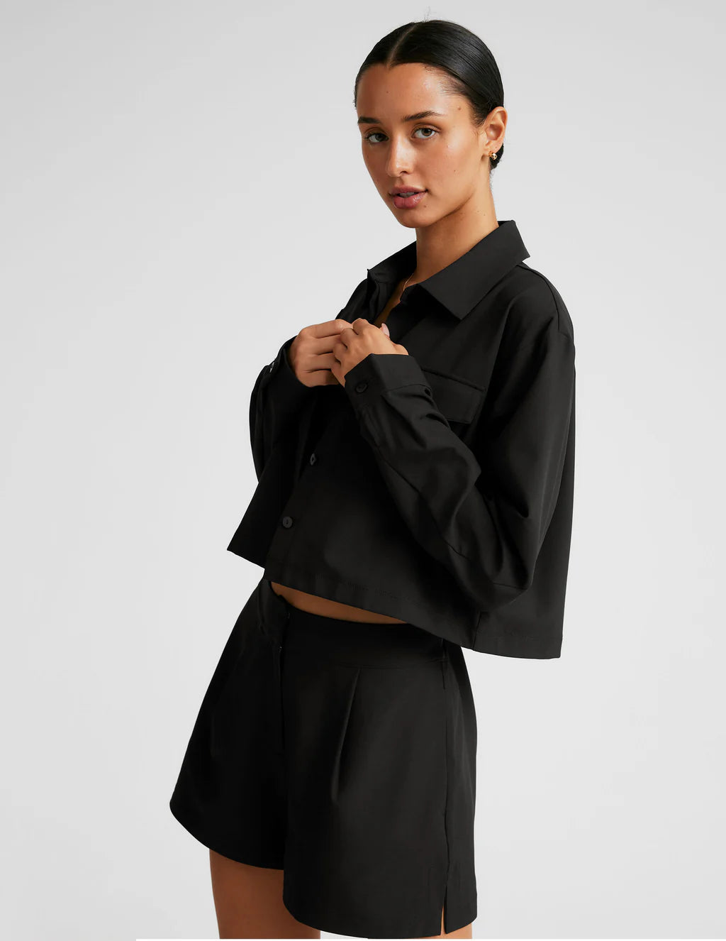 Midtown Cropped Jacket - Black