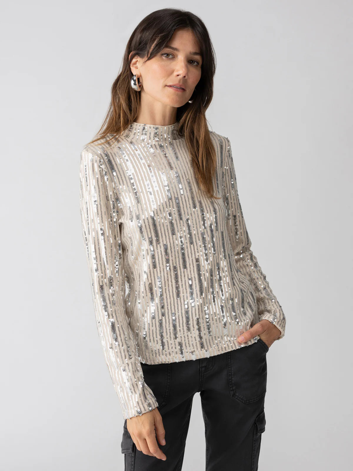 SANCTUARY Sequin Mock Top - Lets Celebrate