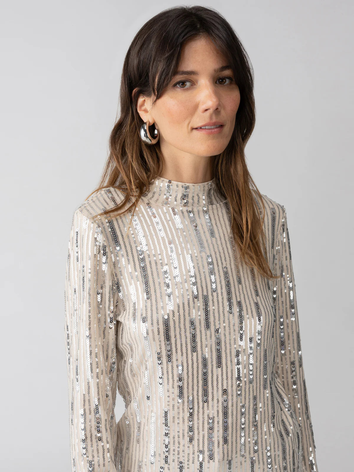 SANCTUARY Sequin Mock Top - Lets Celebrate