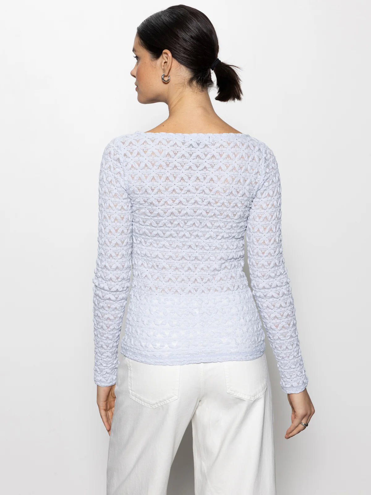 Long Sleeve Boatneck T-Shirt -Sky Blue