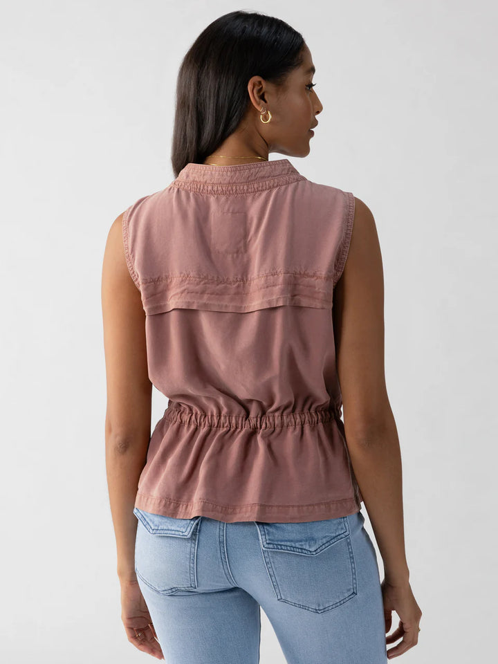 SANCTUARY Leah Surplus Vest - Washed Clay