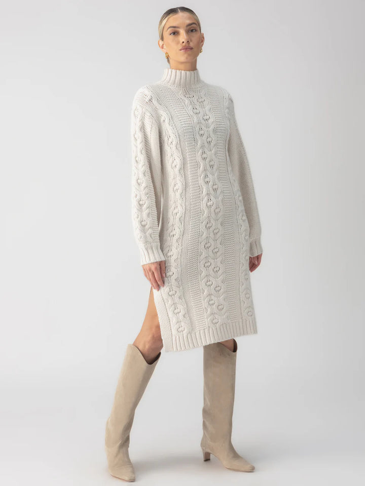 SANCTUARY Cable Sweater Dress - Chalk