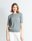 TWO BEES CASHMERE Classic Tee - Gray