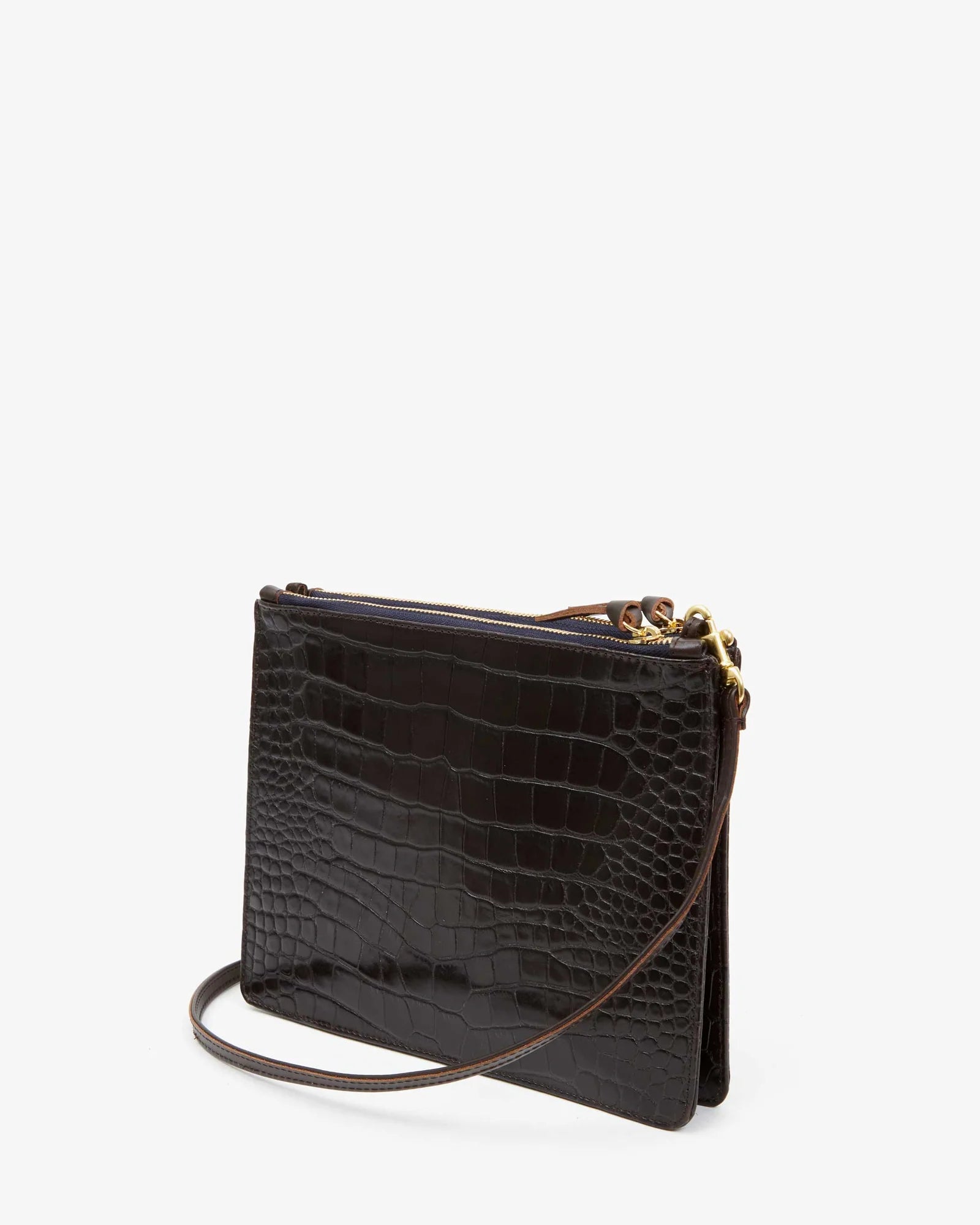 CLARE V. Margot Double Sac Bretelle - Autumn Croco