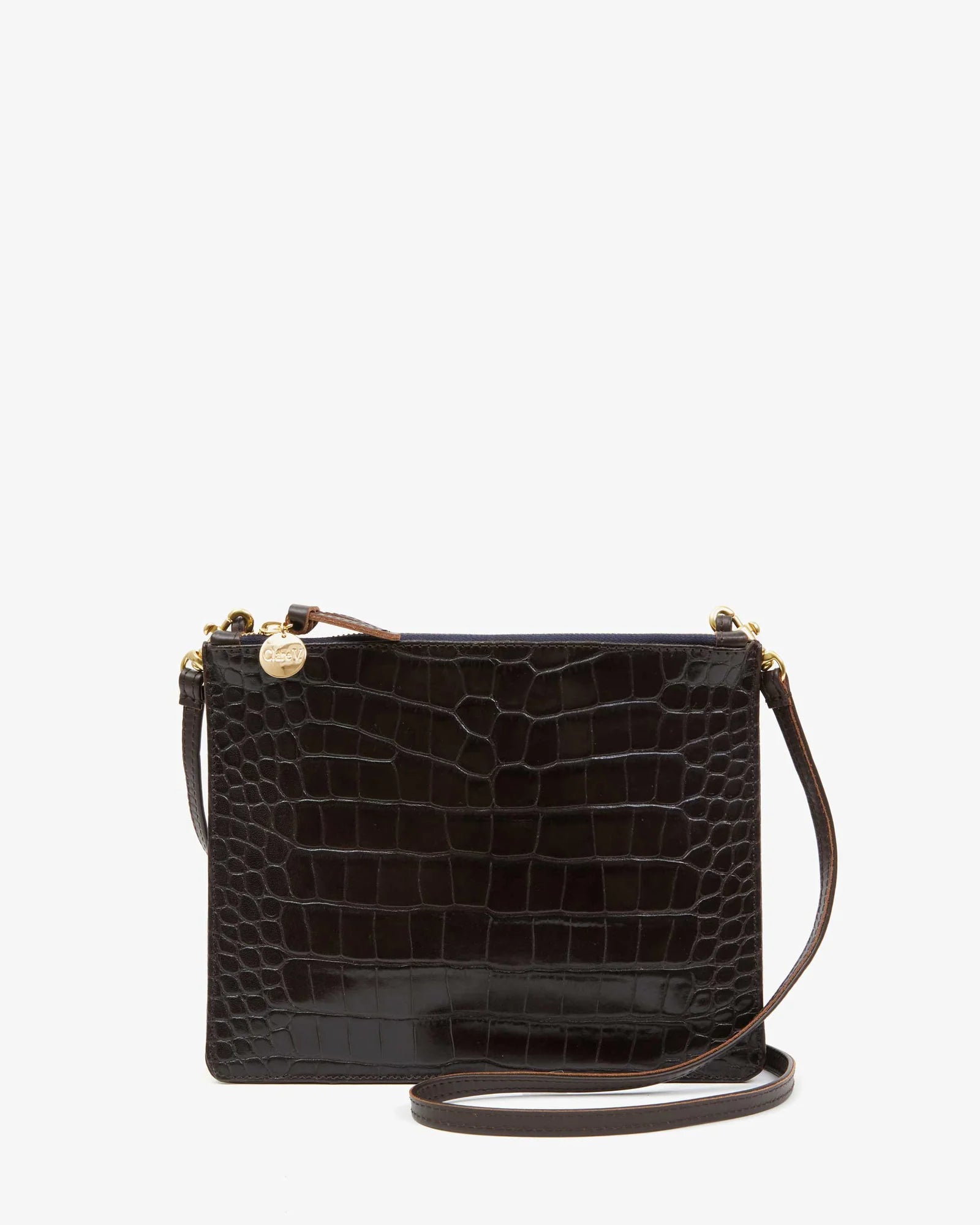 CLARE V. Margot Double Sac Bretelle - Autumn Croco