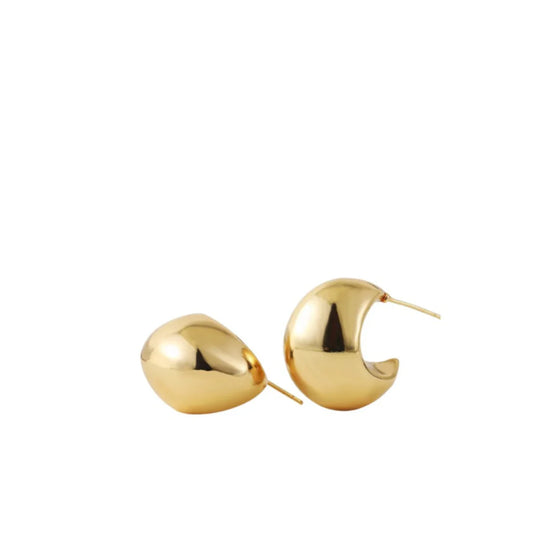 NURTURE SPA Half Moon Hoops - Gold