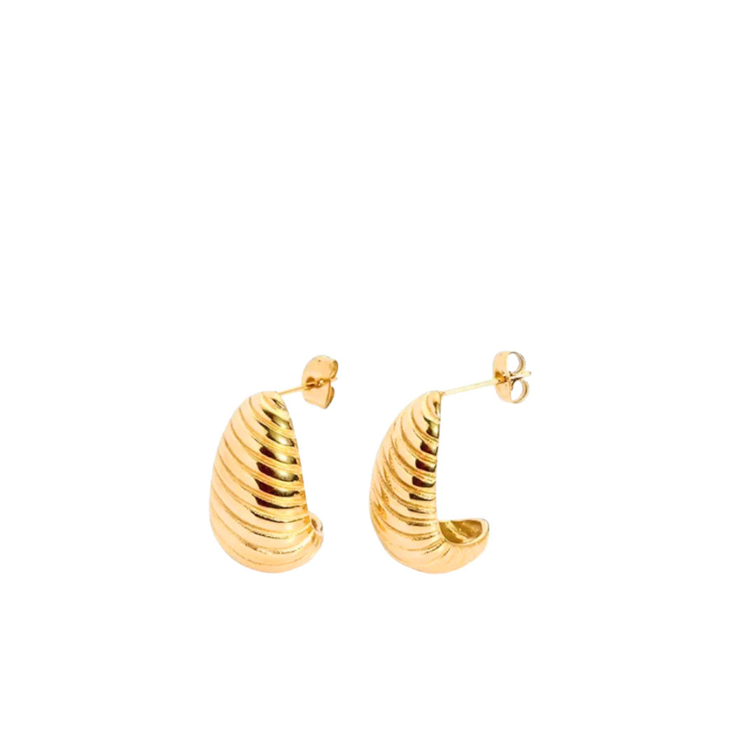 NURTURE SPA Ribbed Teardrop Earrings - Gold