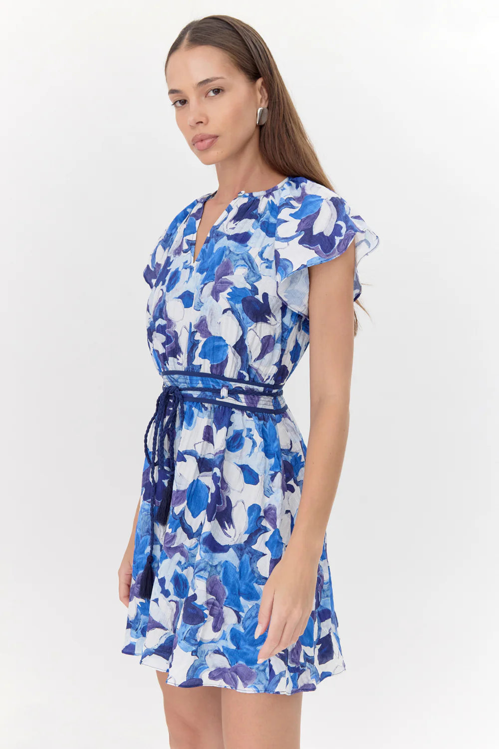 ADELYN RAE Aeila Textured Mini Dress - Blue