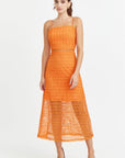 ADELYN RAE Inda Lace Midi Dress - Mandarin Orange