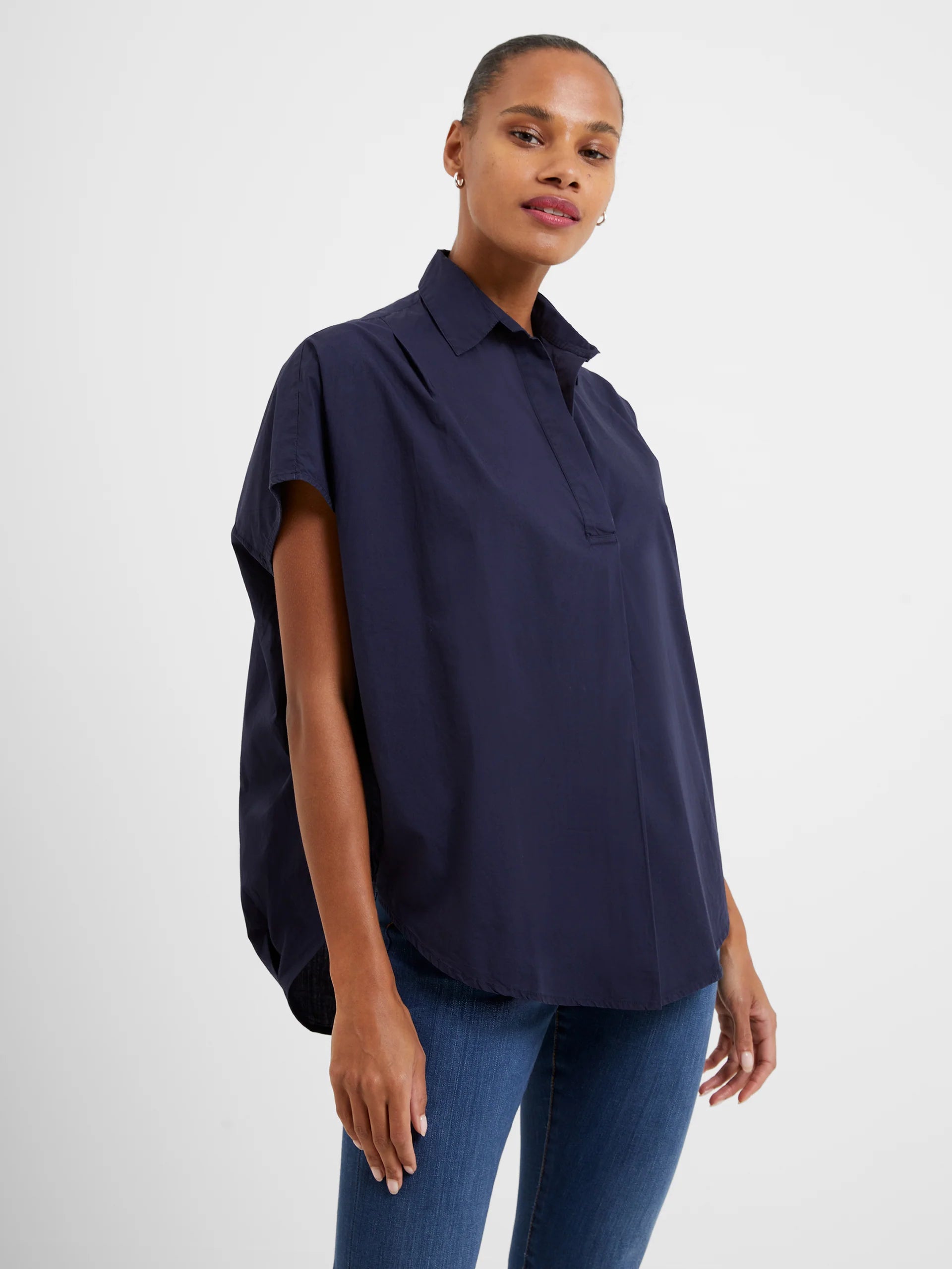 Cele Rhodes Poplin Sleeveless Shirt - Marine