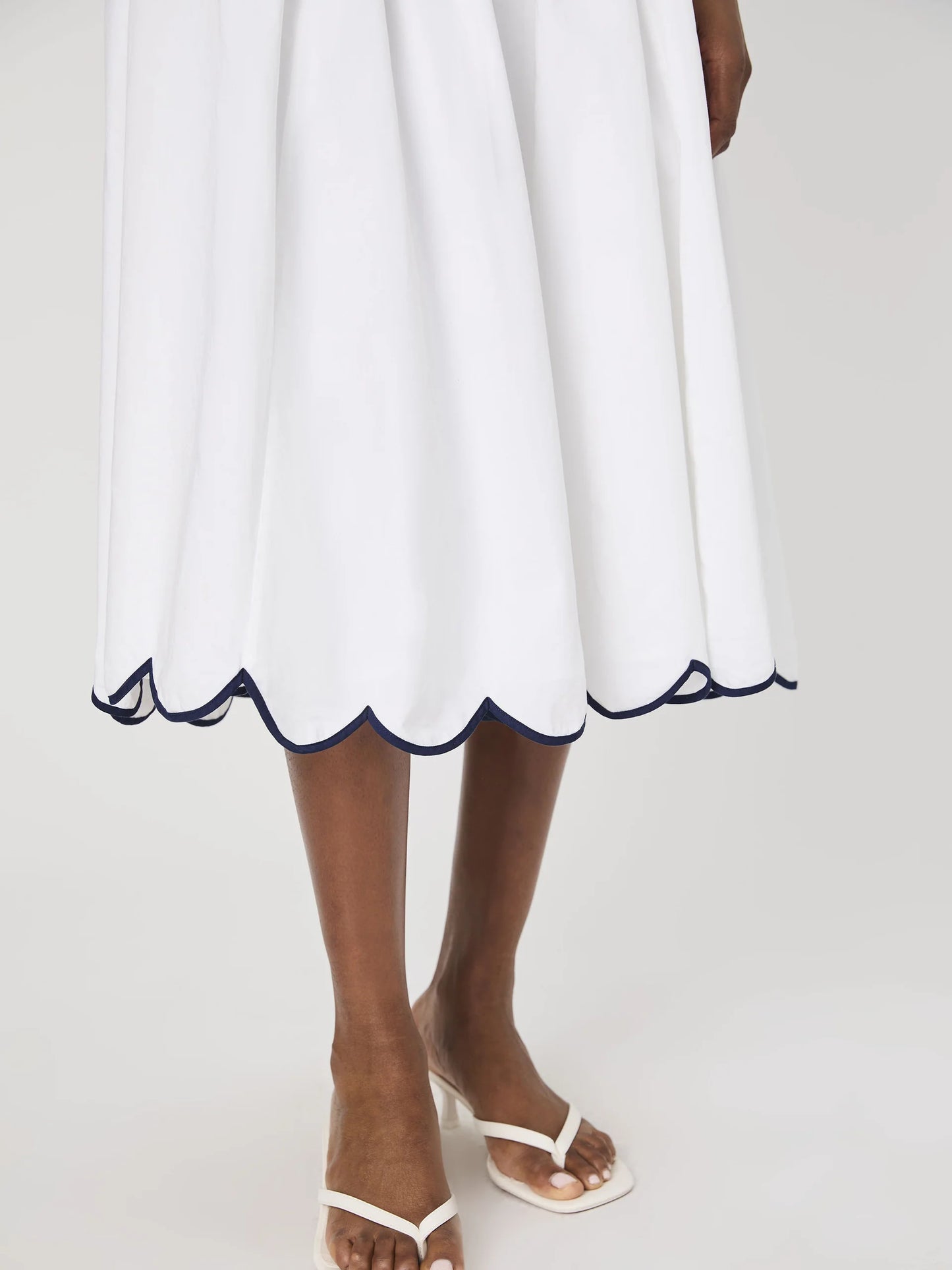 Alexis Cotton Scallop Skirt - Summer White