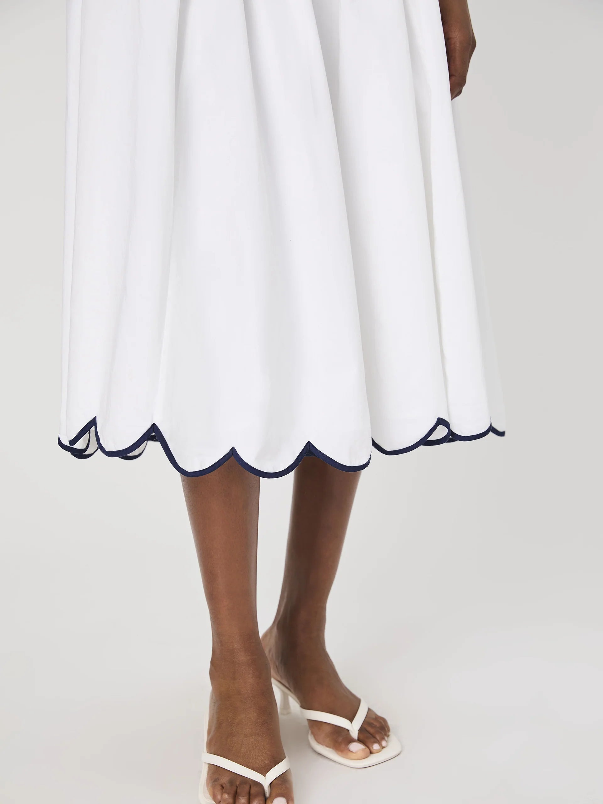 Alexis Cotton Scallop Skirt - Summer White