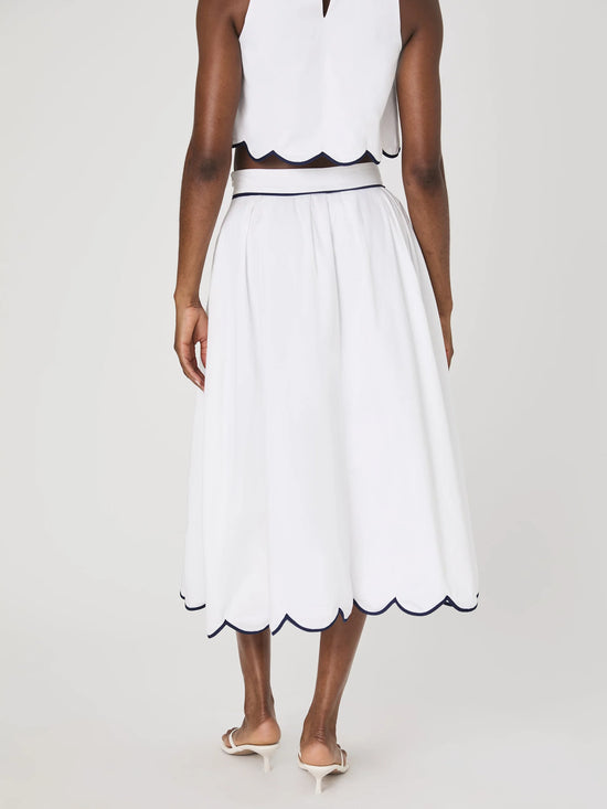 Alexis Cotton Scallop Skirt - Summer White