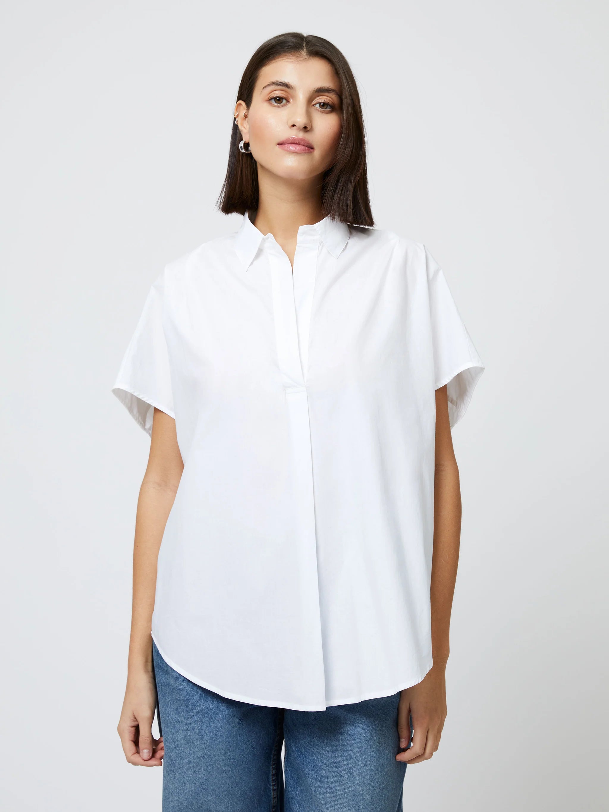 Cele Rhodes Poplin Sleeveless Shirt - White