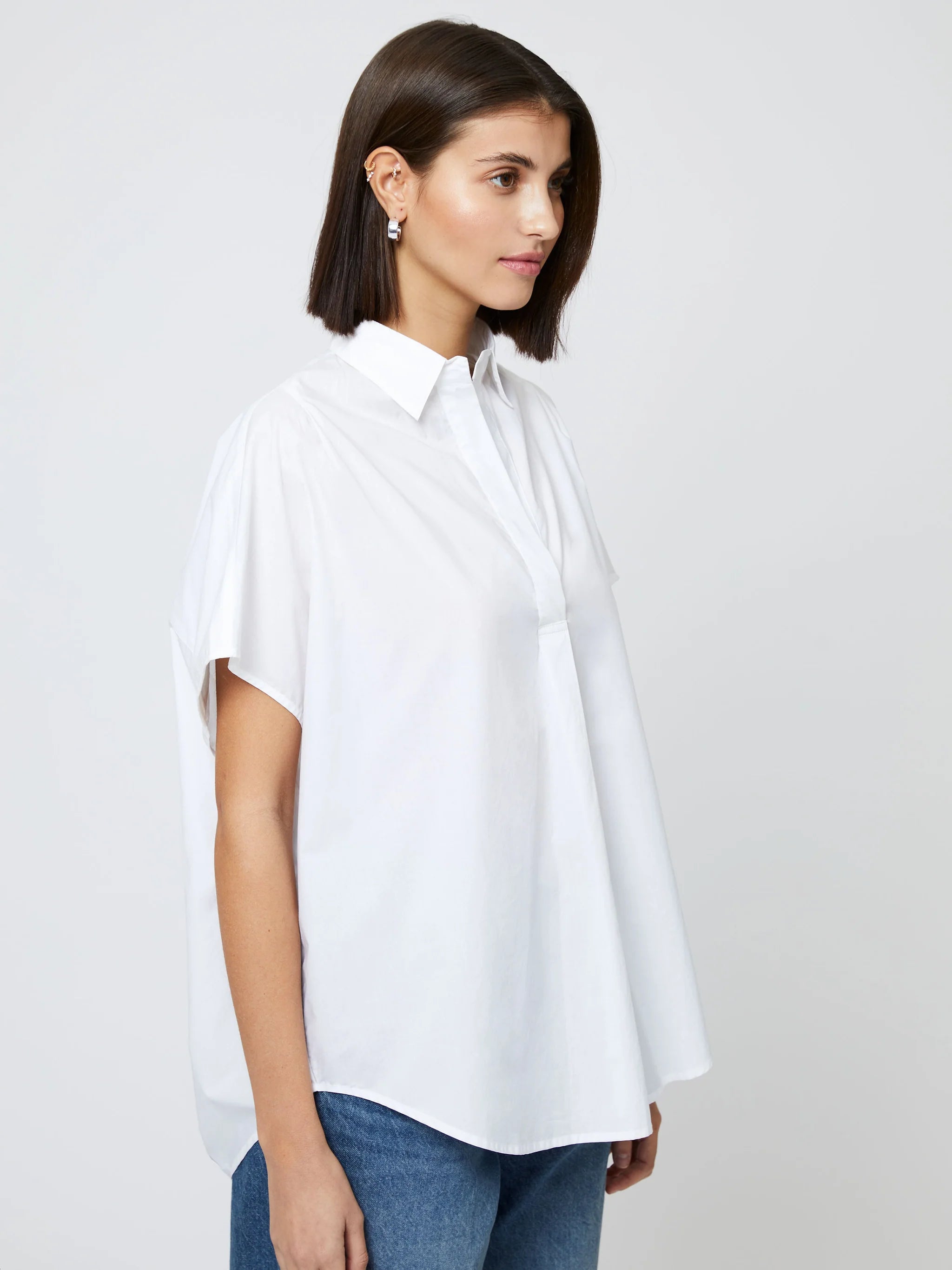 Cele Rhodes Poplin Sleeveless Shirt - White