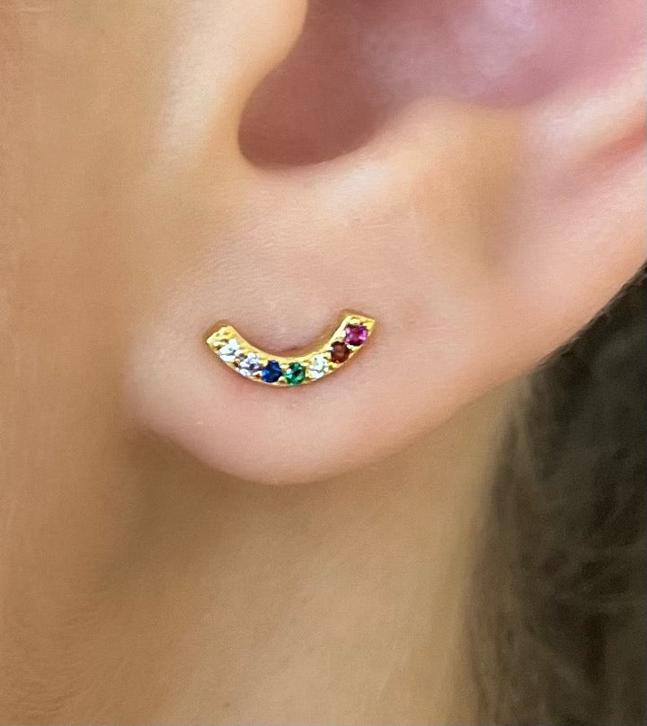 Arched Rainbow Studs - Multi