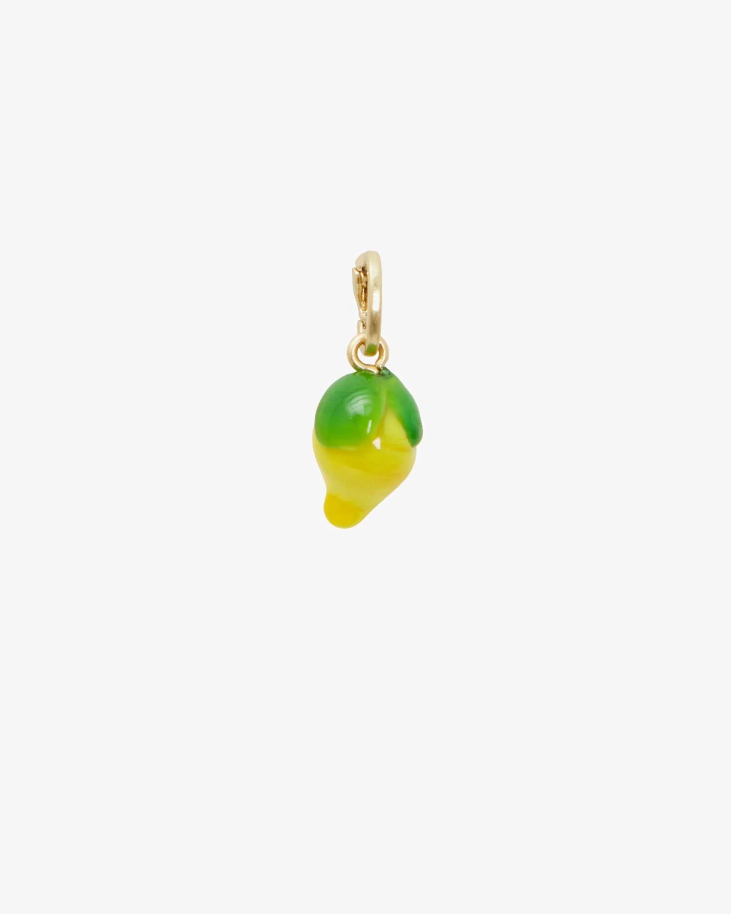 Glass Lemon Charm - Gold/Yellow