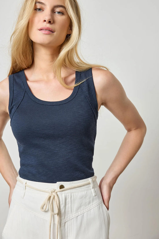 Wide Strap Tank - Navy