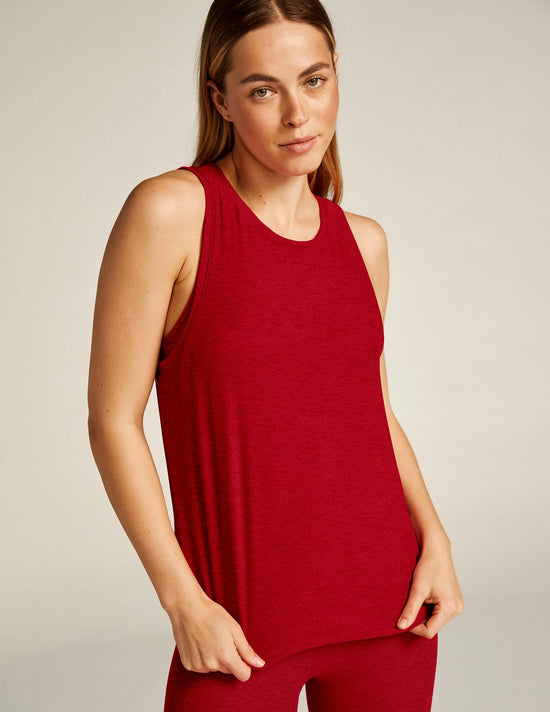 BEYOND YOGA Featherweight Rebalance Tank - Ruby Red