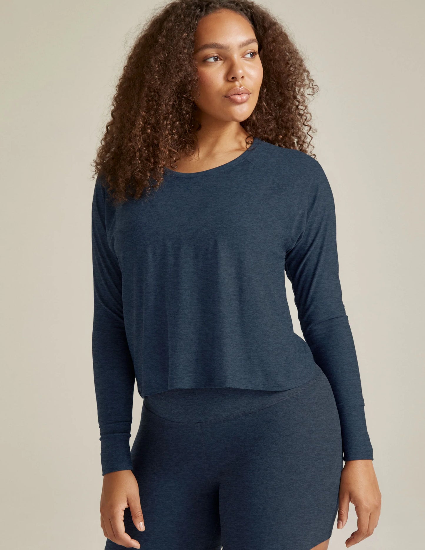 BEYOND YOGA Featherweight Daydreamer Pullover - Nocturnal Navy