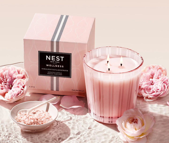 3-Wick Candle Salt & Rose