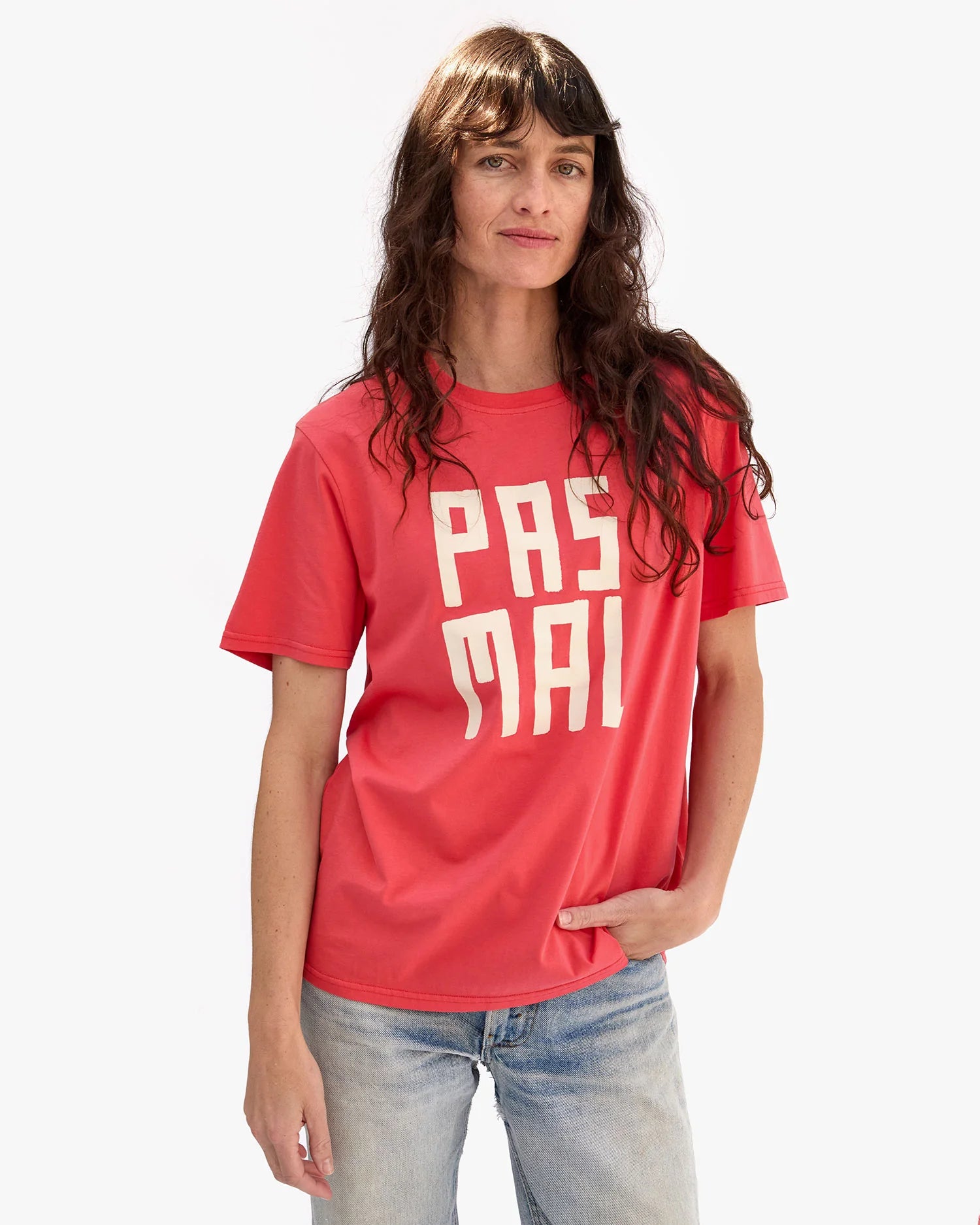 CLARE V. Original Tee- Pas Mal Sunfaded Poppy