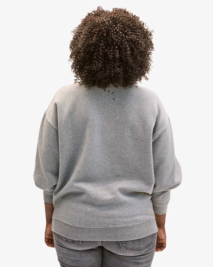 CLARE V. Oversized Sweatshirt Oui - Grey Melange