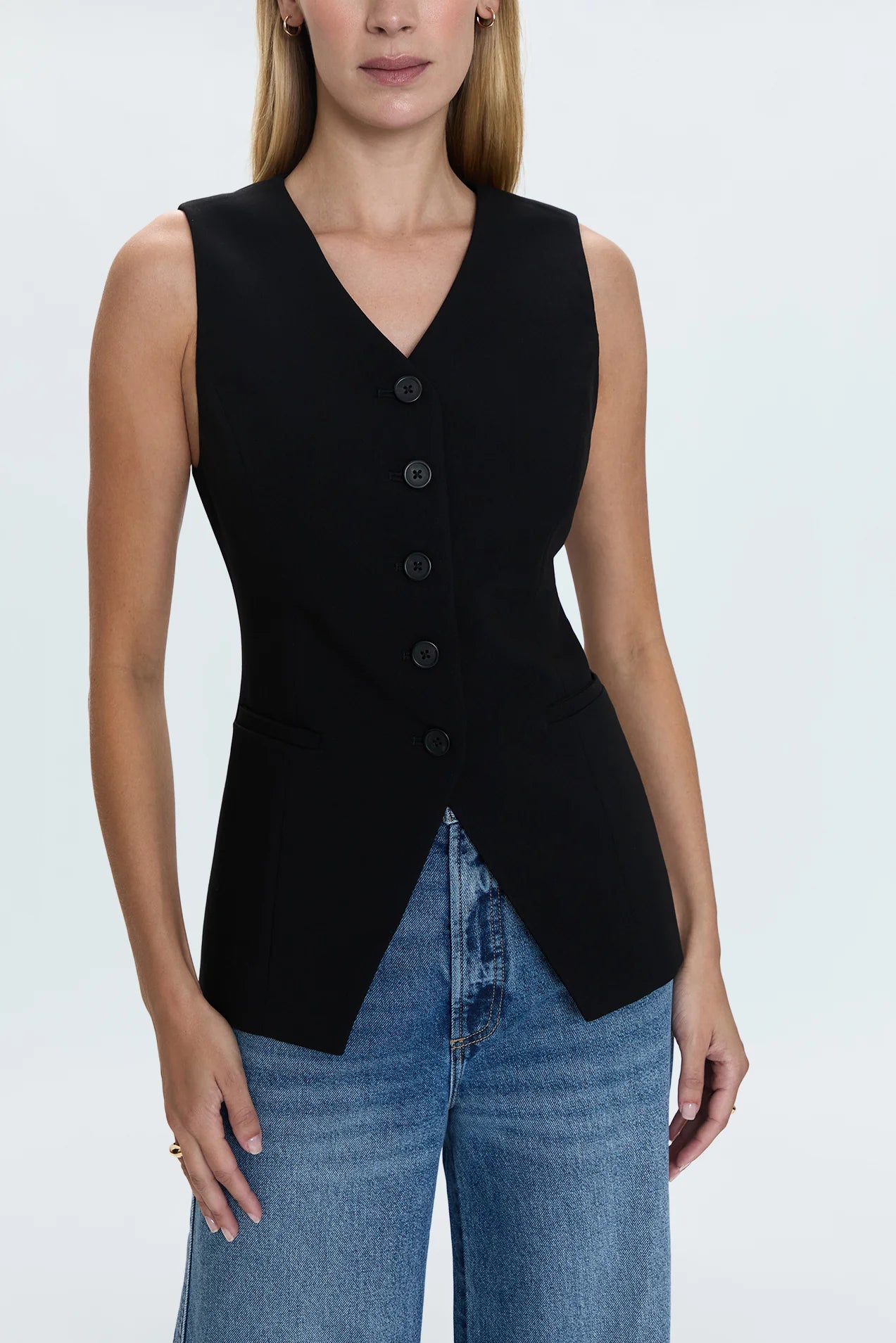 Lila Fitted Vest - Black