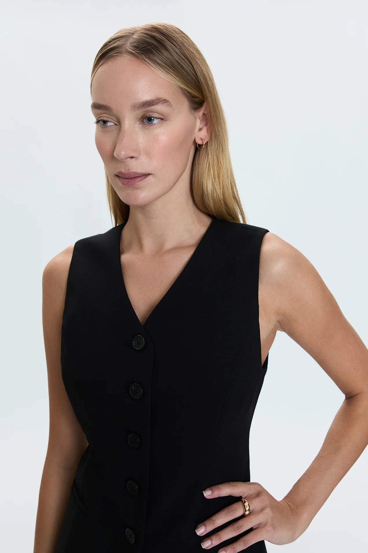 Lila Fitted Vest - Black