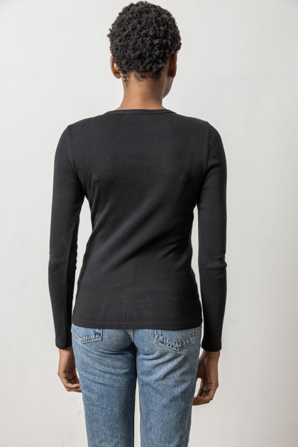 LILLA P Long Sleeve Crew - Black