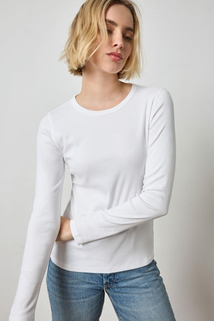 LILLA P Long Sleeve Crew - White