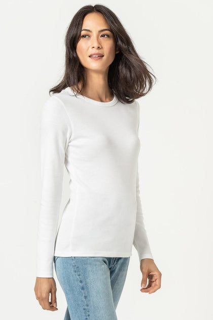 LILLA P Long Sleeve Crew - White