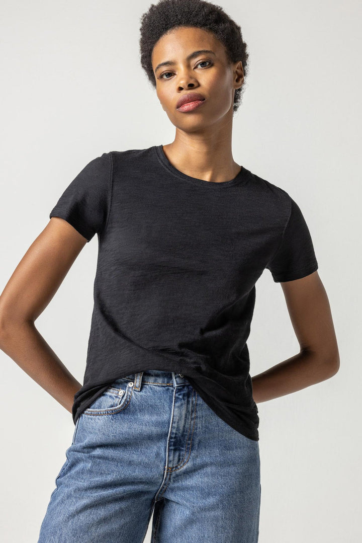 LILLA P Short Sleeve Crewneck - Black