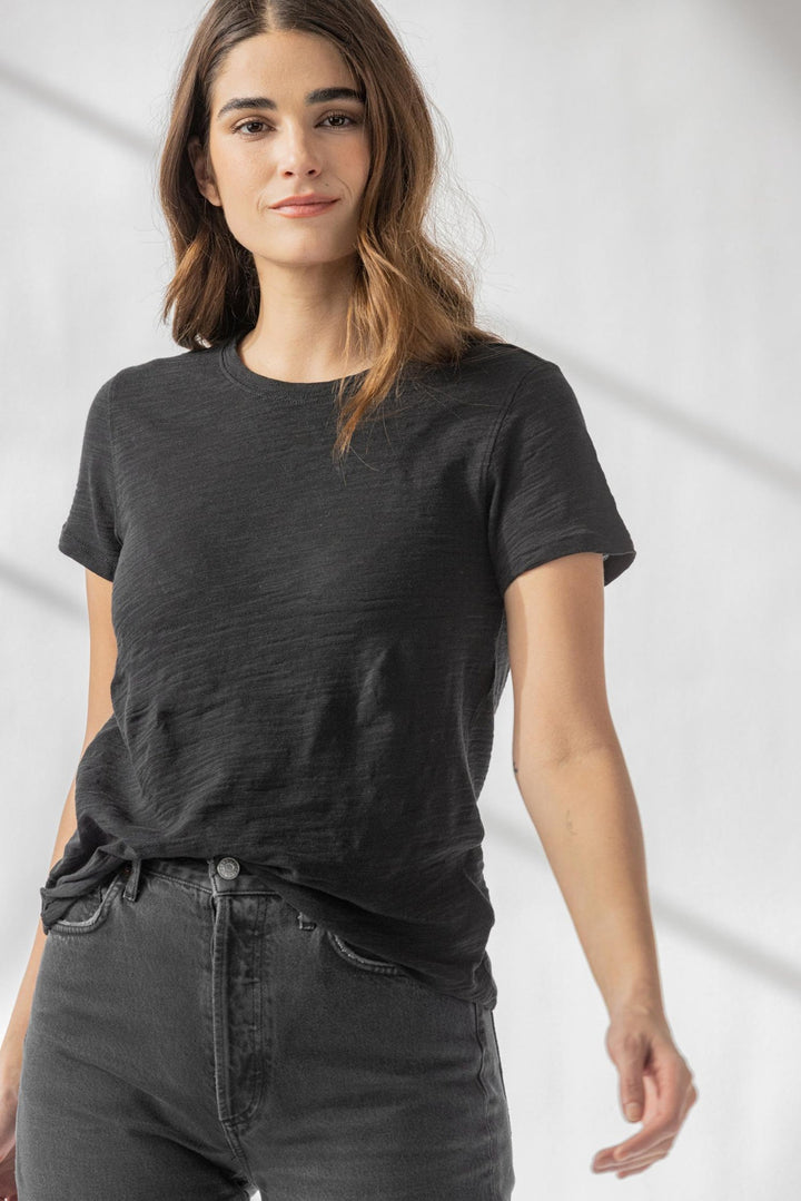 LILLA P Short Sleeve Crewneck - Black