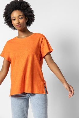 LILLA P Oversized Boyfriend Tee - Tangelo