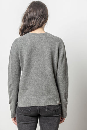 Felted Easy V-Neck Sweater - Charcoal