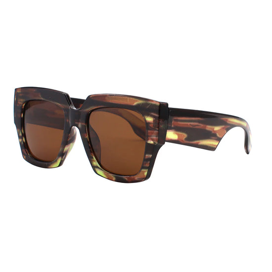 RYAN SIMKHAI Marley Sunglasses - Brown with Green Streaks