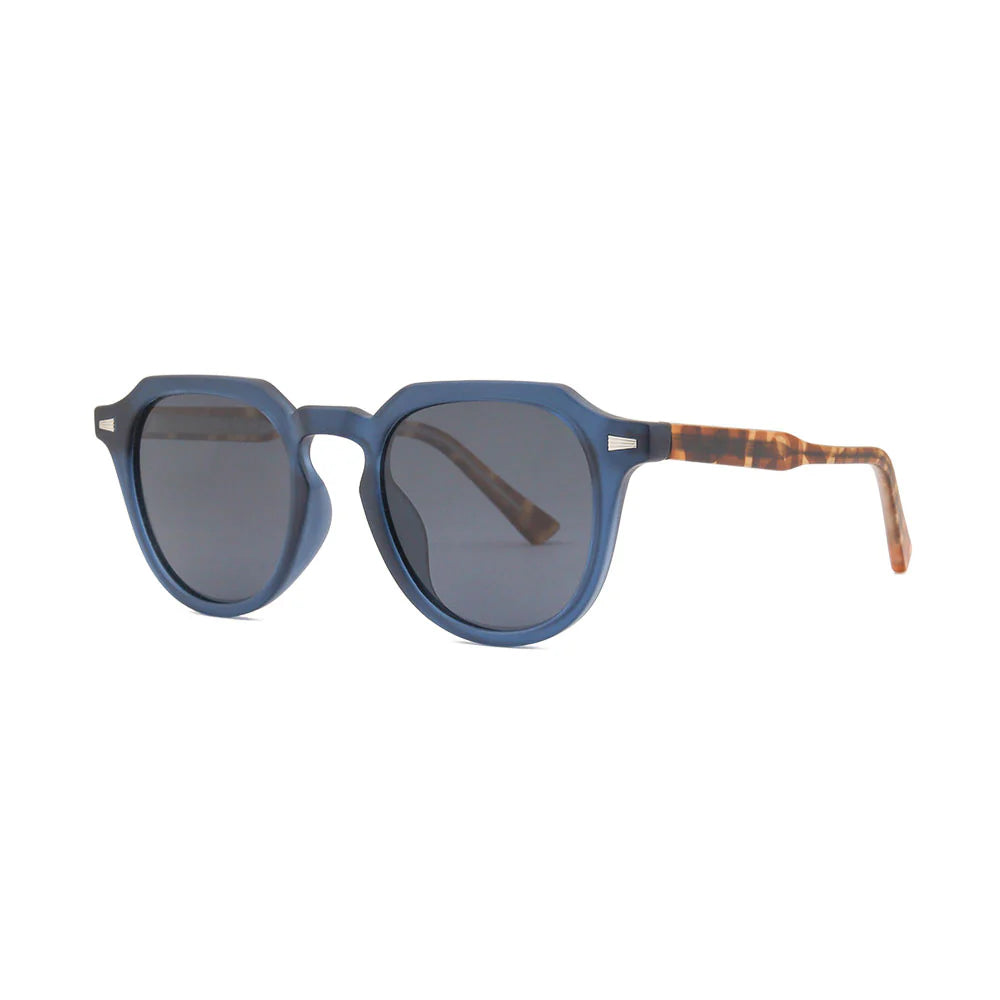 Nell Sunglasses - Matte Navy Blue with Tortoise