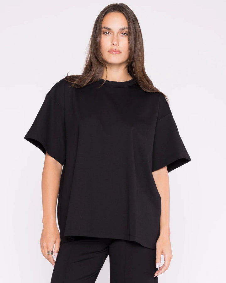 Ponte Knit Big Shirt - Black