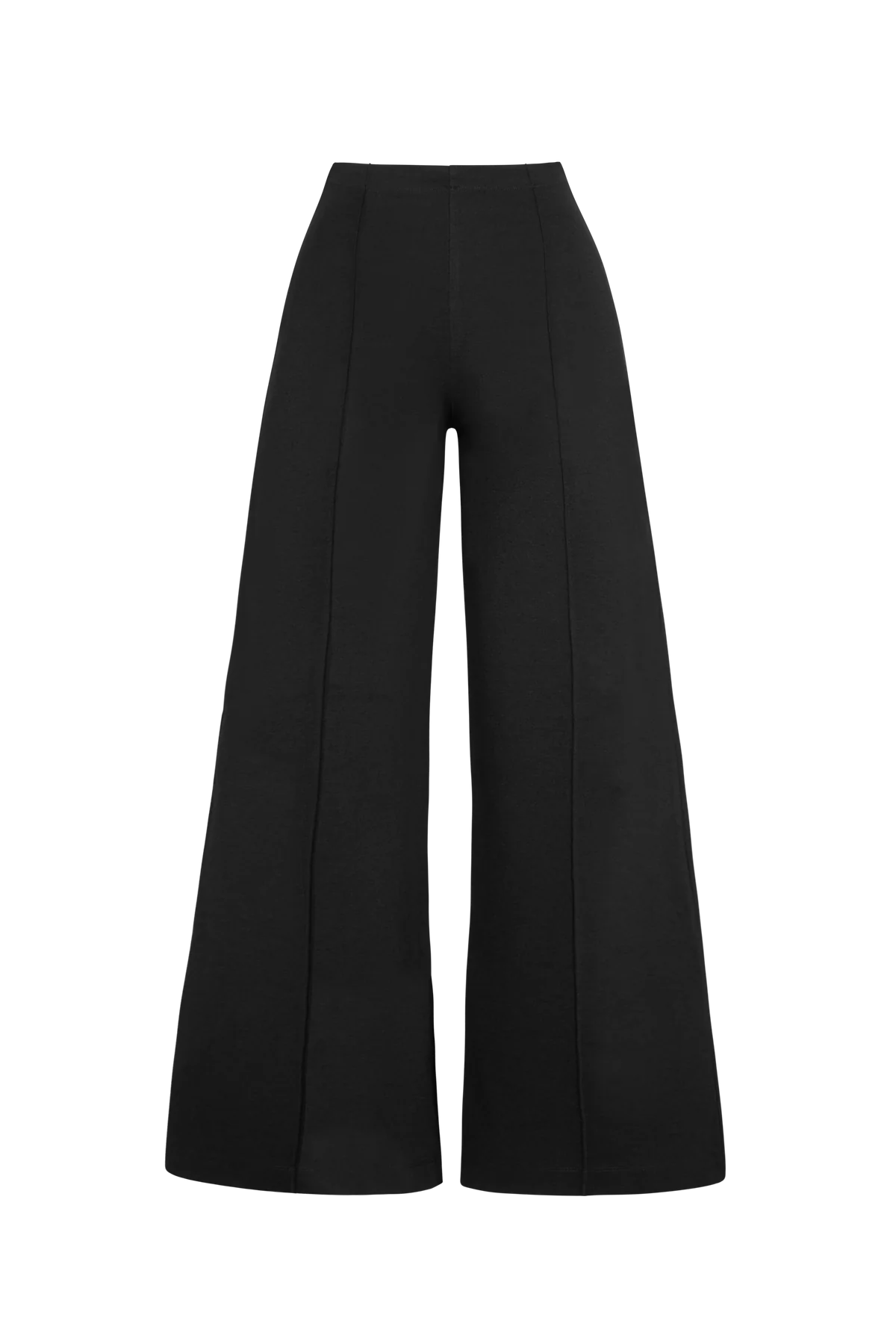 Ponte Knit Wide Leg Pant - Black