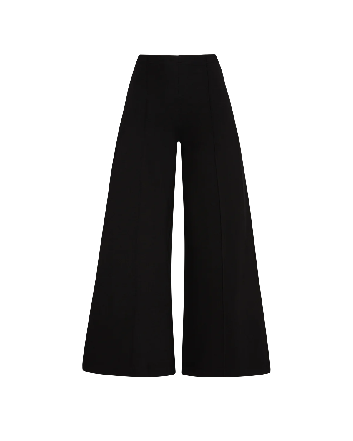 Ponte Knit Wide Leg Pant Cropped - Black