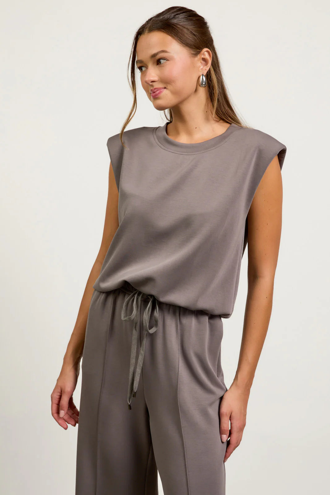 Soft Modal Muscle Top - Charcoal